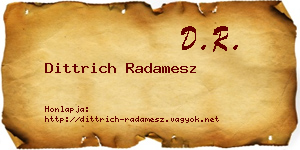 Dittrich Radamesz névjegykártya